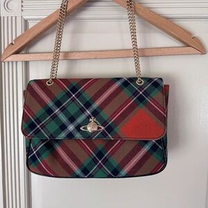 Vivienne Westwood Tartan Plaid Shoulder Bag